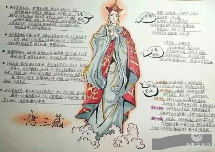 初中女孩手绘四大名著,走红网络